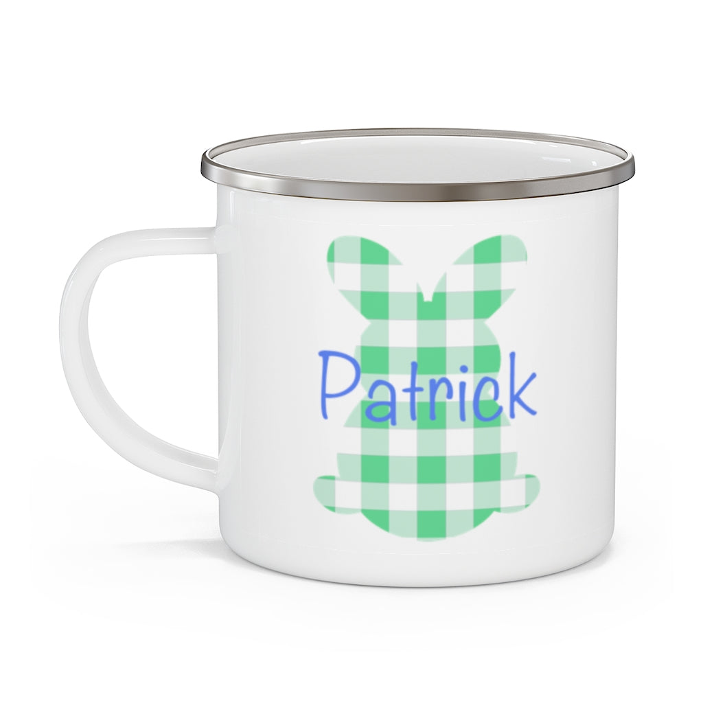 Custom Name Rabbit Easter Children's Enamel Campfire Mug III