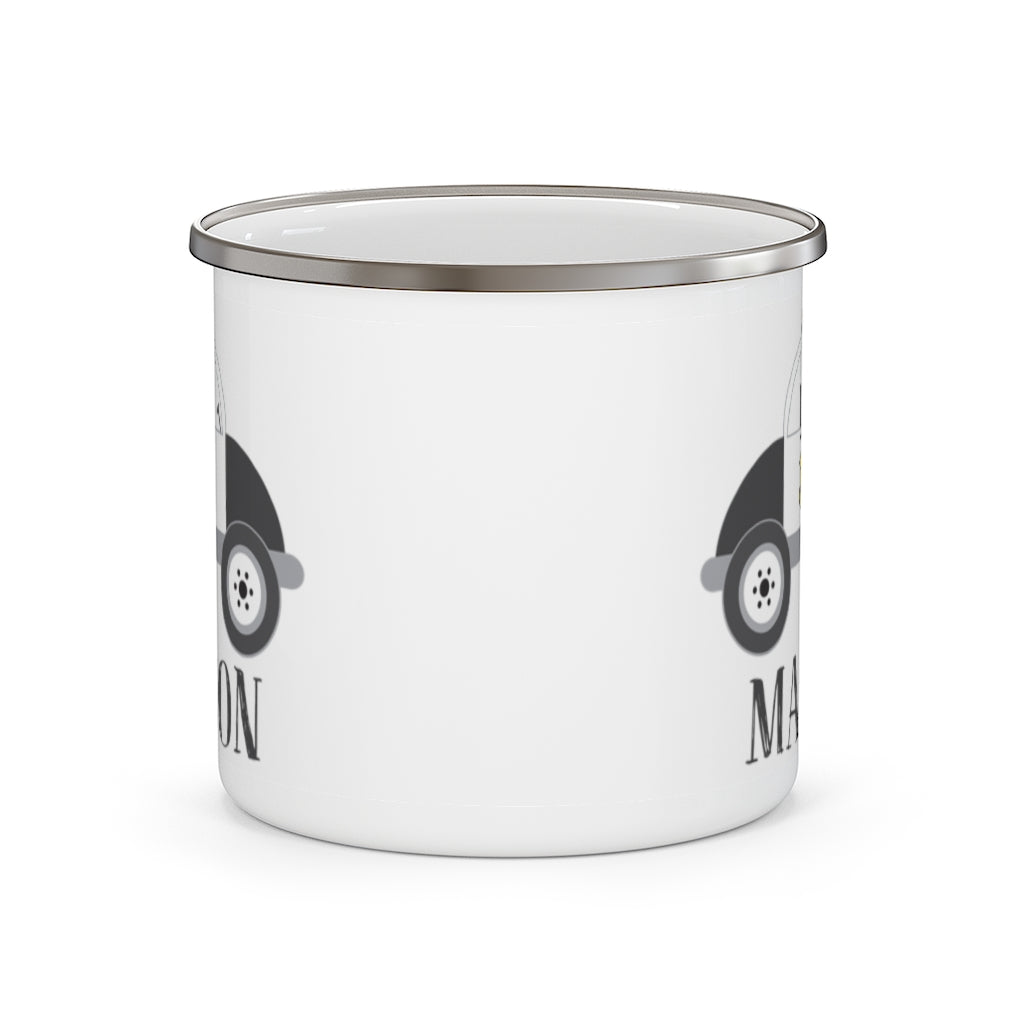 Custom Name Police Car Children's Enamel Campfire Mug I