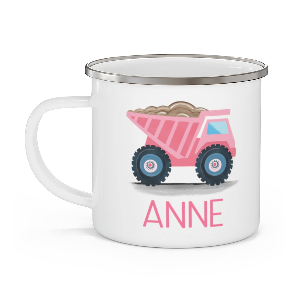 Custom Name Truck Children's Enamel Campfire Mug XVIII