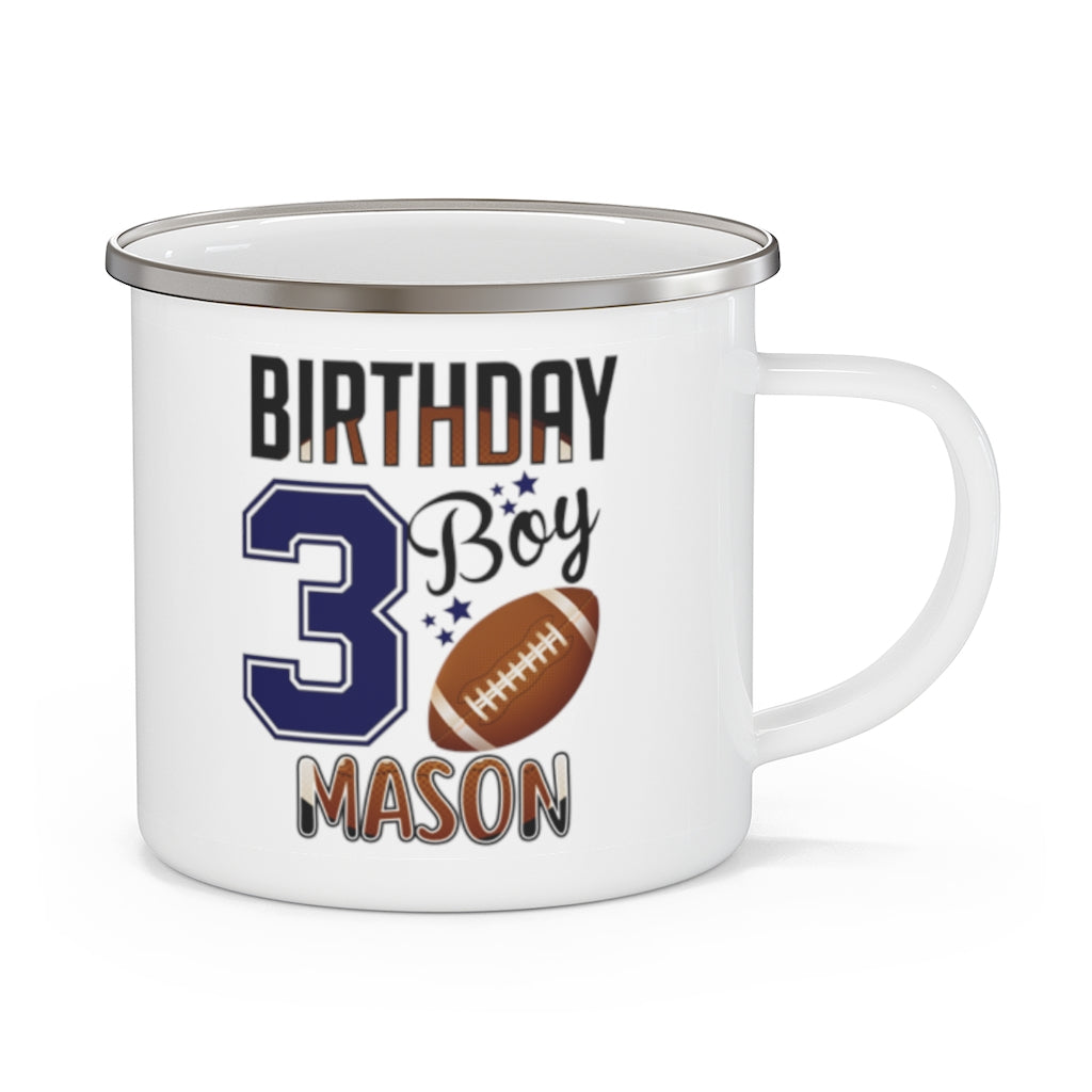 Custom Name Sport Children's Birthday Enamel Campfire Mug