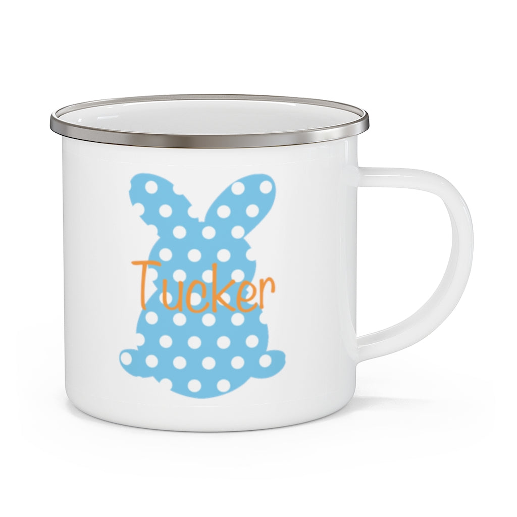 Custom Name Rabbit Easter Children's Enamel Campfire Mug VII