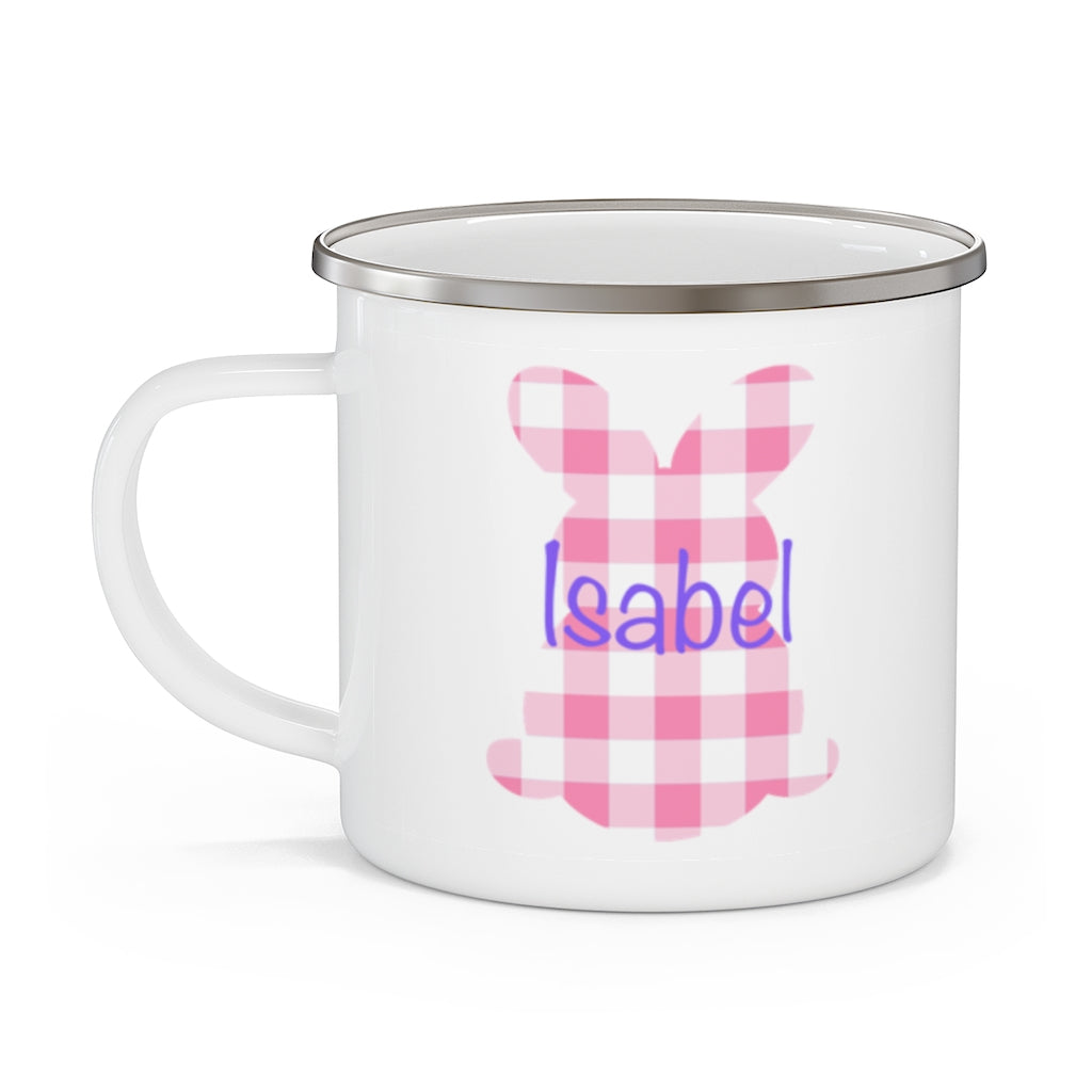 Custom Name Rabbit Easter Children's Enamel Campfire Mug VIII