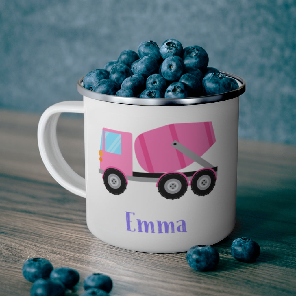 Custom Name Truck Children's Enamel Campfire Mug X