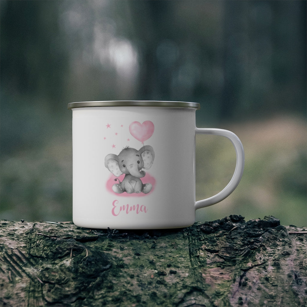 Custom Name Elephant Enamel Campfire Mug II