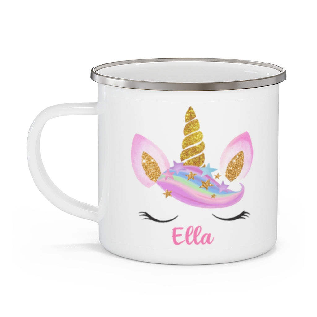 Custom Name Unicorn Enamel Campfire Mug II