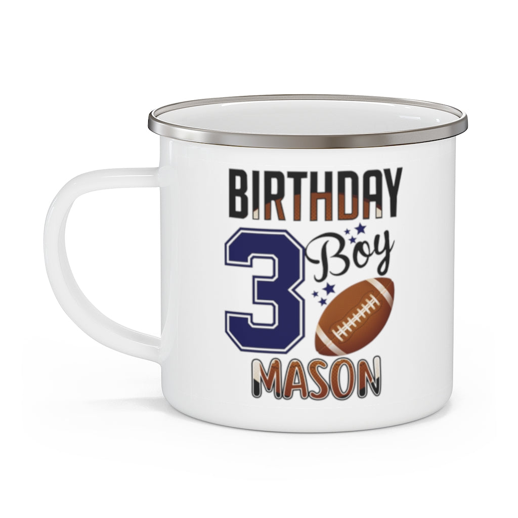 Custom Name Sport Children's Birthday Enamel Campfire Mug