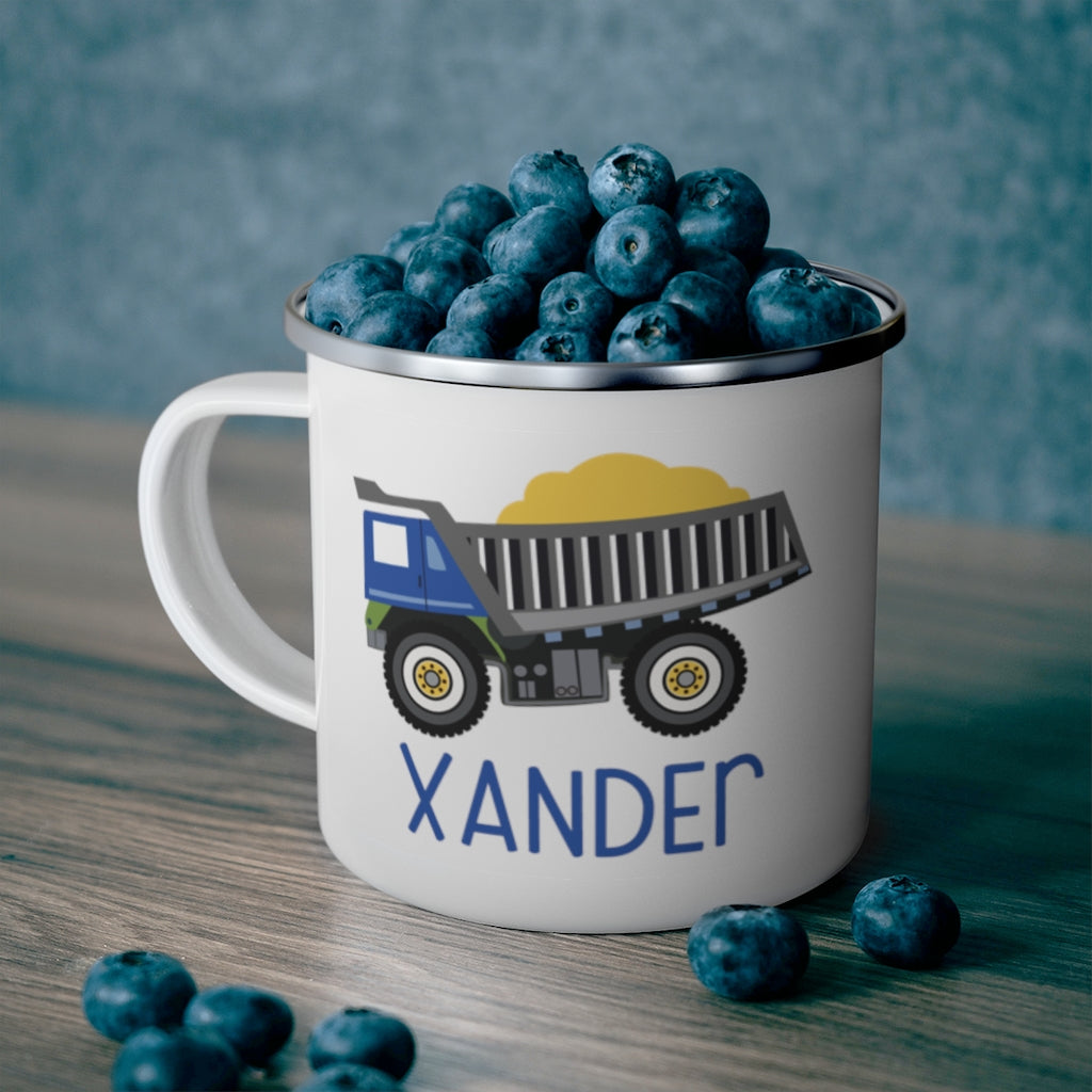 Custom Name Truck Children's Enamel Campfire Mug XXI