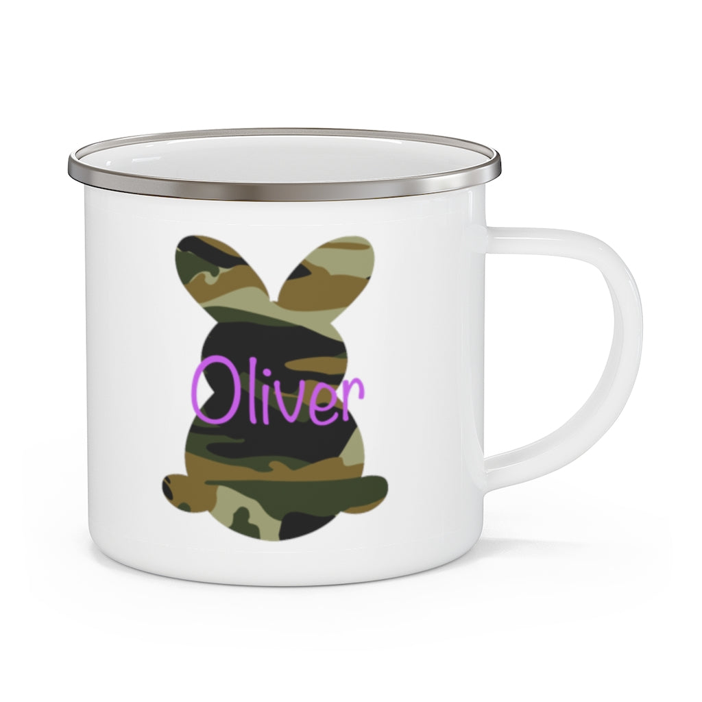 Custom Name Rabbit Easter Children's Enamel Campfire Mug X