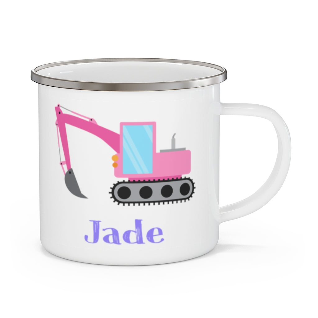 Custom Name Truck Children's Enamel Campfire Mug XII