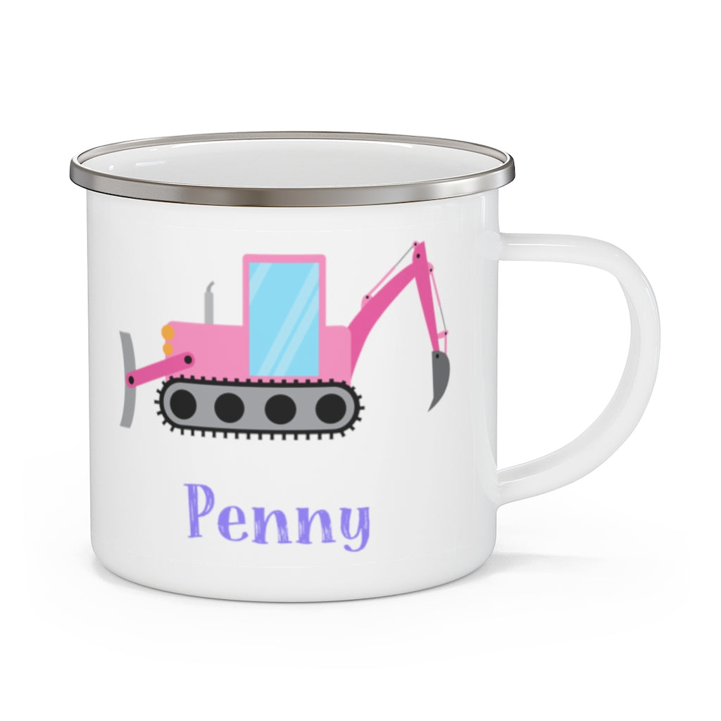 Custom Name Truck Children's Enamel Campfire Mug IX