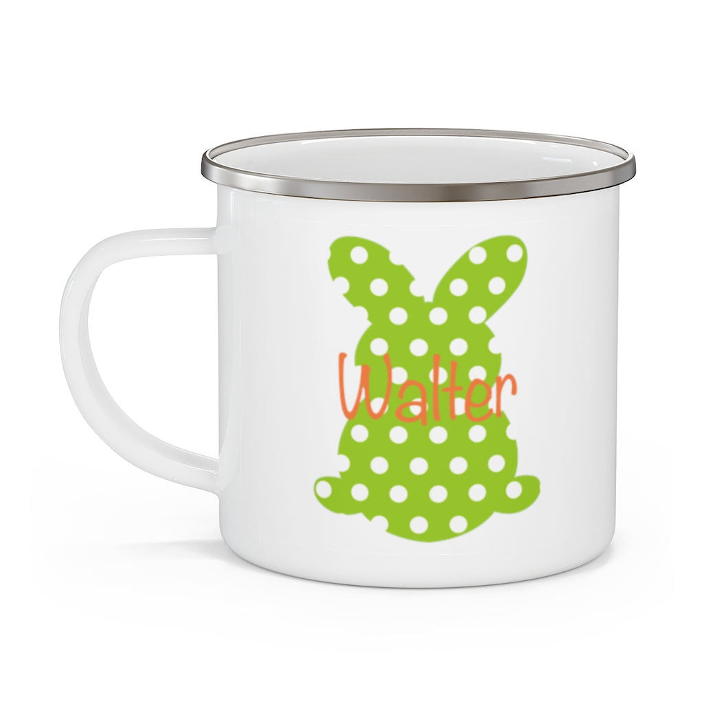 Custom Name Rabbit Easter Children's Enamel Campfire Mug XI