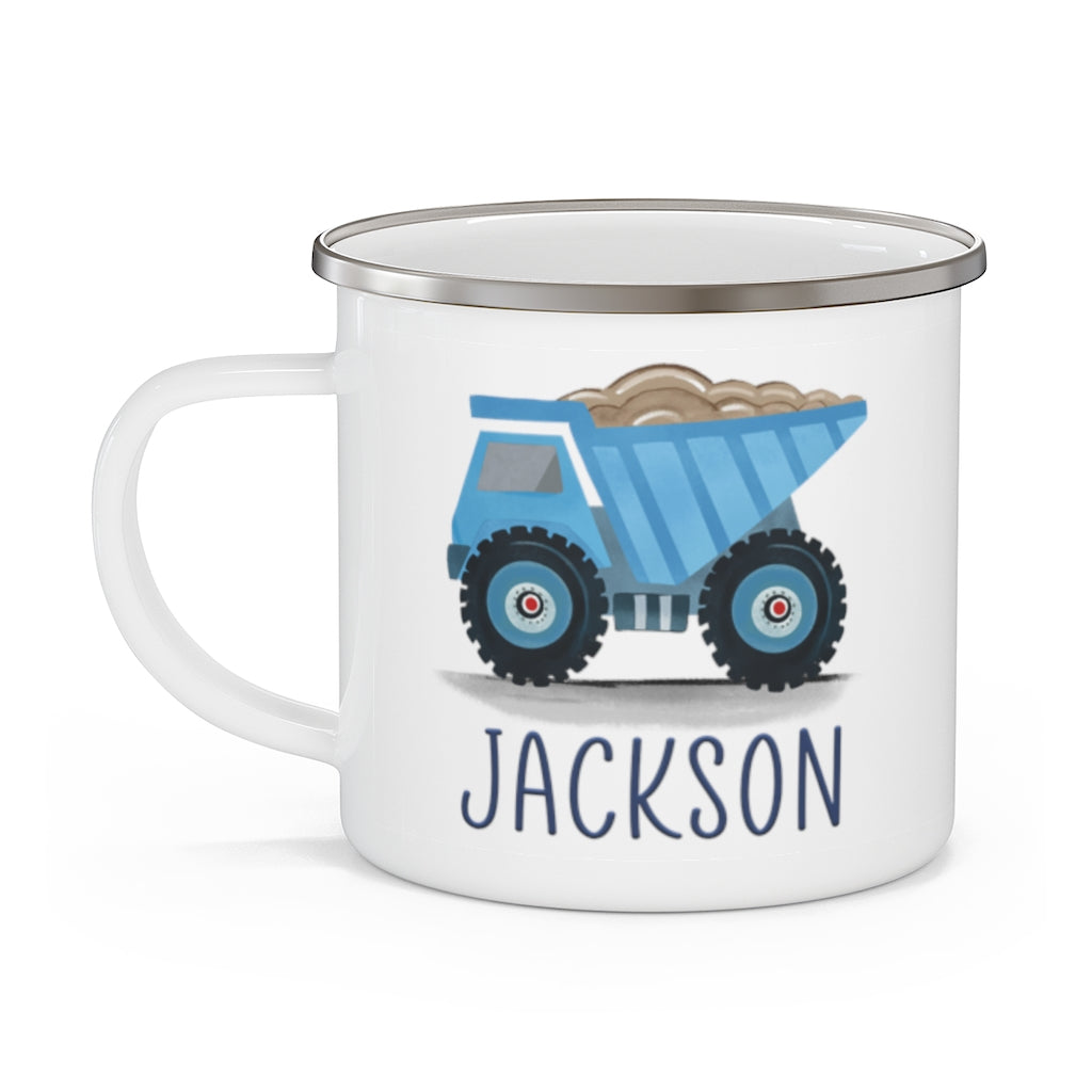 Custom Name Truck Children's Enamel Campfire Mug VI