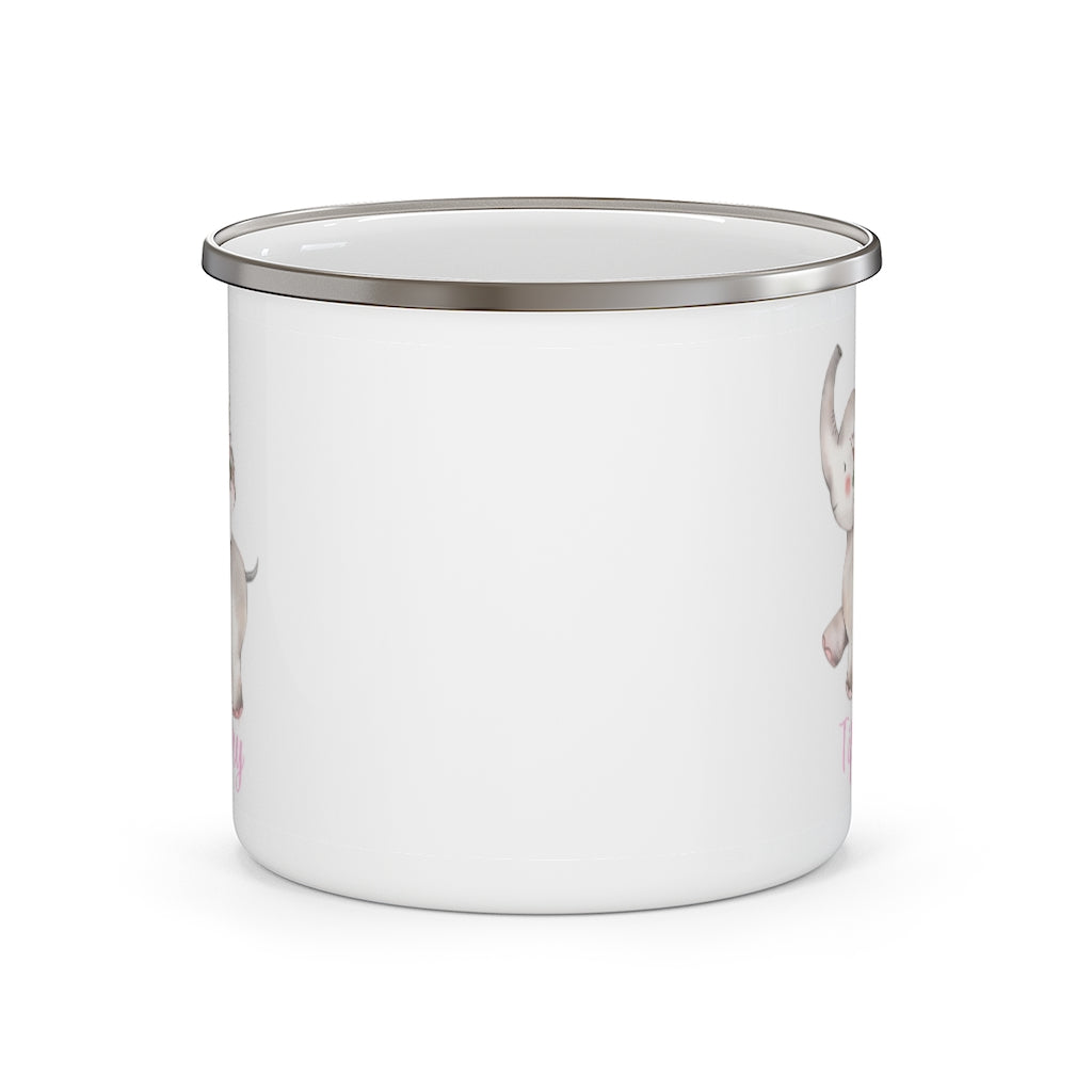 Custom Name Elephant Enamel Campfire Mug III