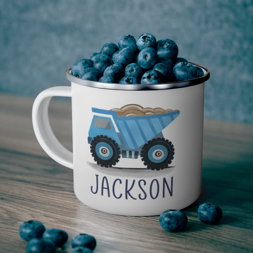 Custom Name Truck Children's Enamel Campfire Mug VI