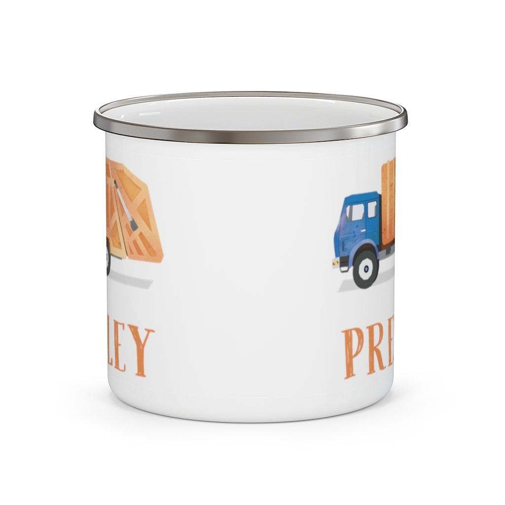 Custom Name Truck Children's Enamel Campfire Mug XXVI