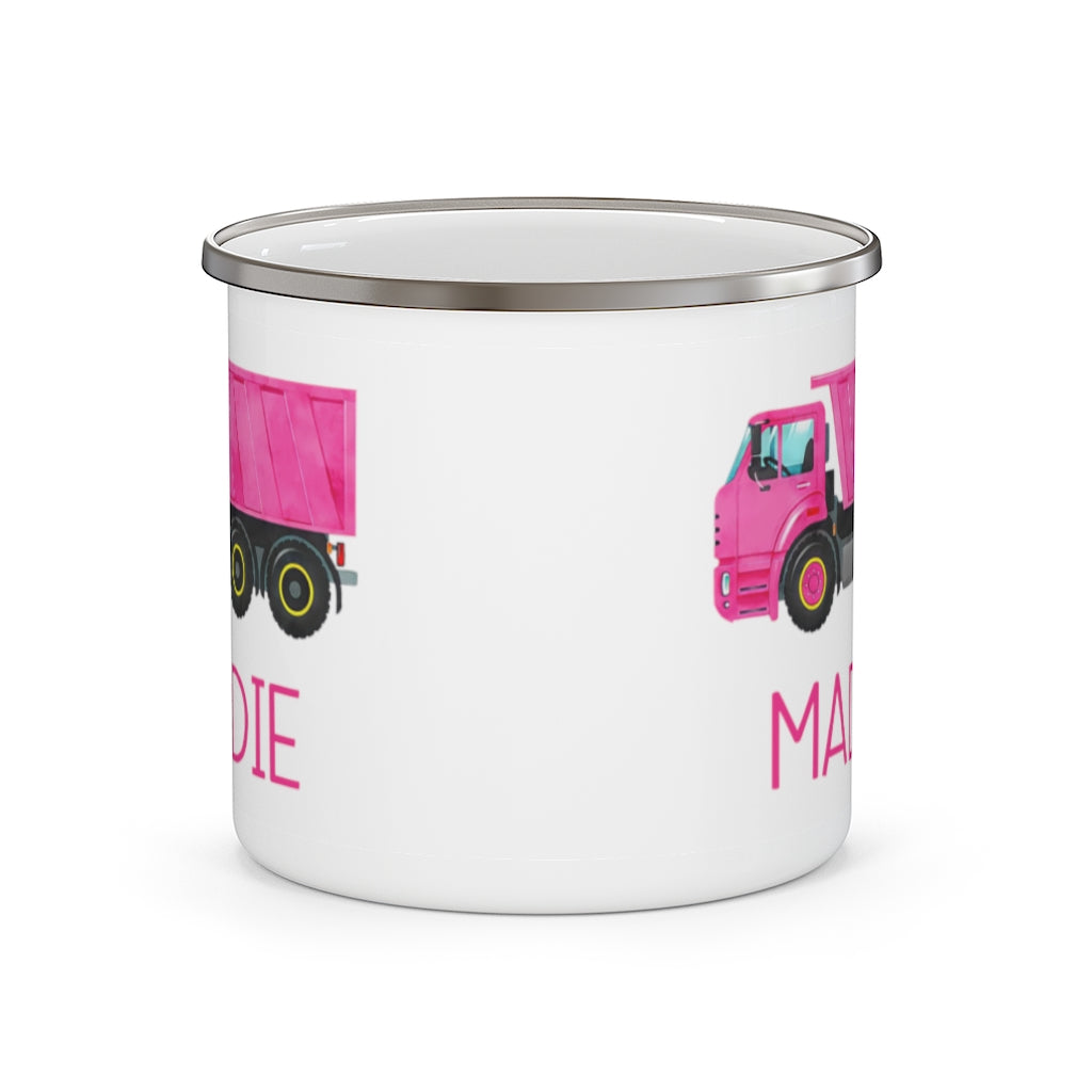 Custom Name Truck Children's Enamel Campfire Mug XVI