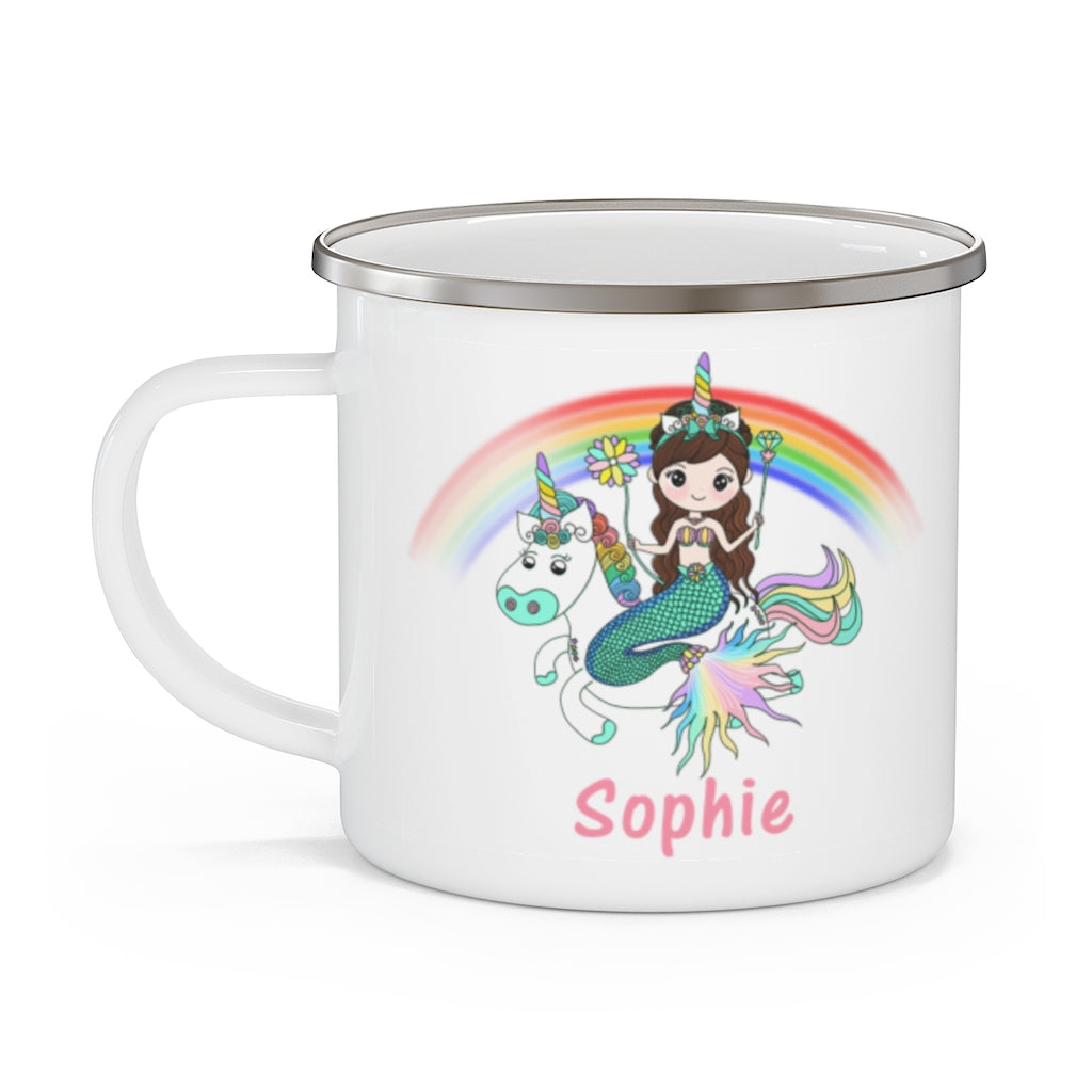 Custom Name Unicorn Enamel Campfire Mug XI