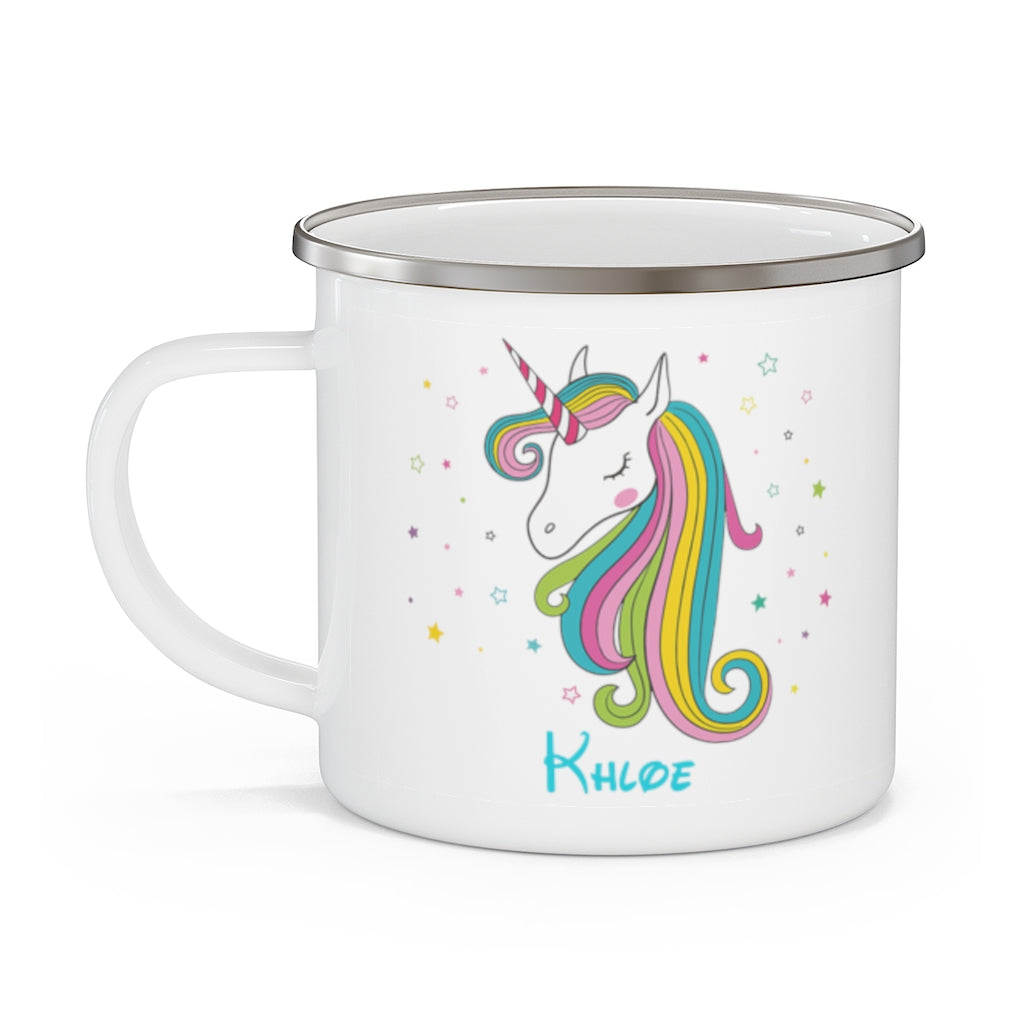 Custom Name Unicorn Enamel Campfire Mug Ⅶ