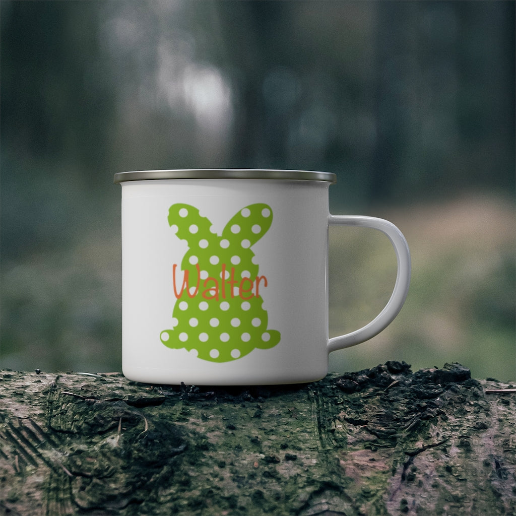 Custom Name Rabbit Easter Children's Enamel Campfire Mug XI