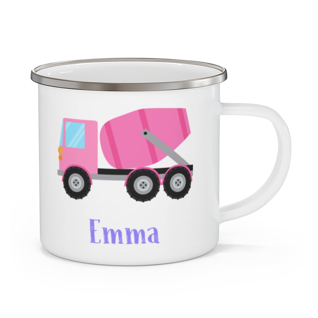 Custom Name Truck Children's Enamel Campfire Mug X