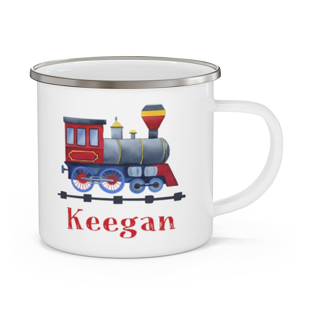 Custom Name Train Enamel Campfire Mug I