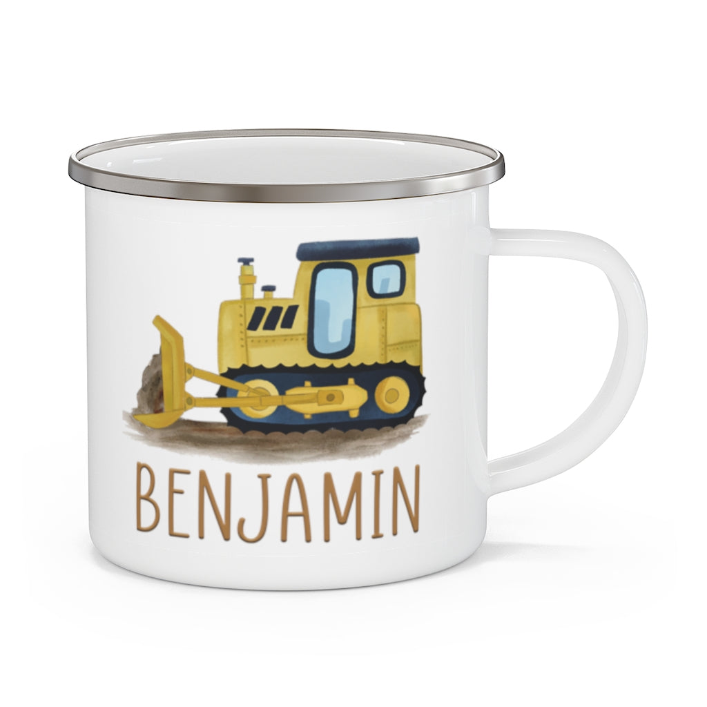 Custom Name Truck Children's Enamel Campfire Mug VII