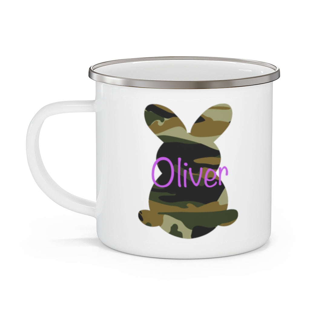 Custom Name Rabbit Easter Children's Enamel Campfire Mug X