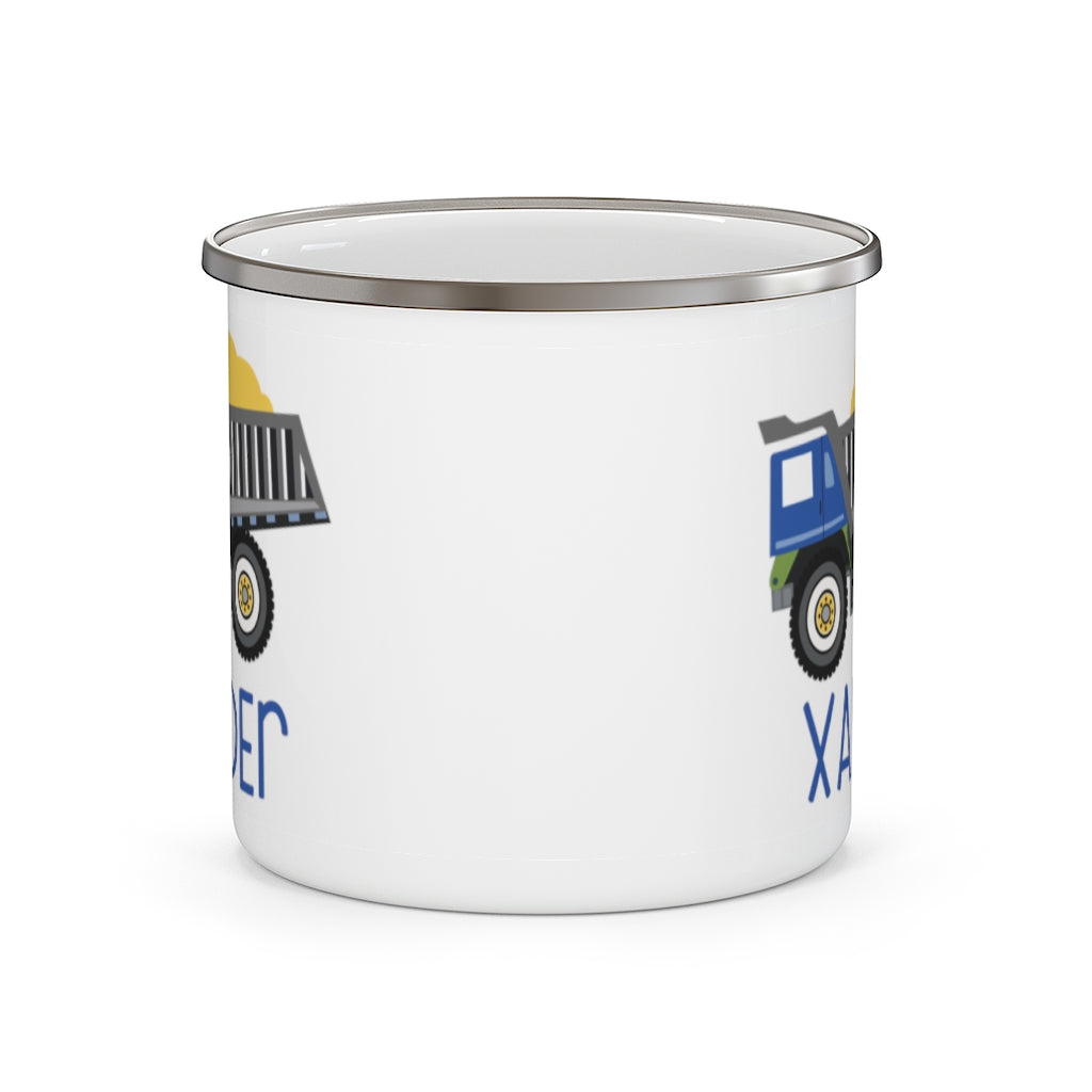 Custom Name Truck Children's Enamel Campfire Mug XXI