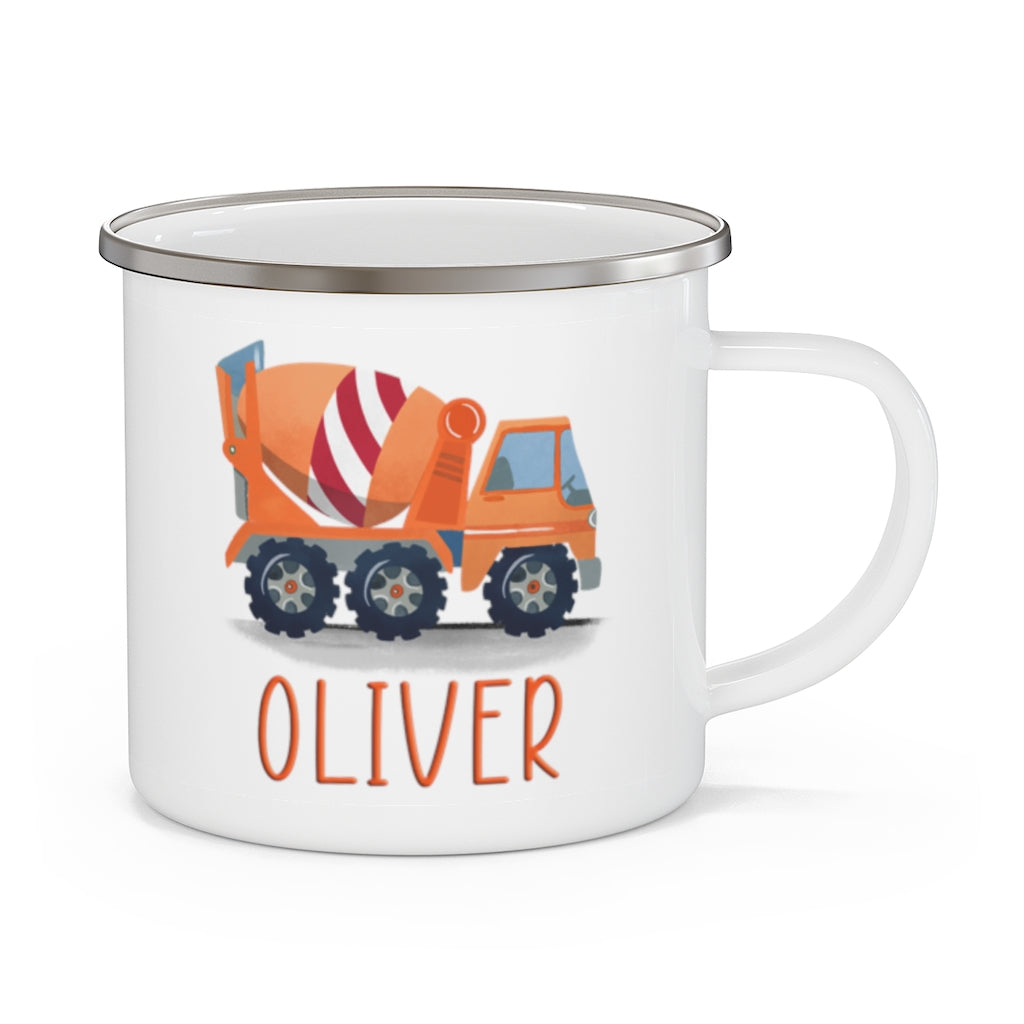 Custom Name Truck Children's Enamel Campfire Mug III