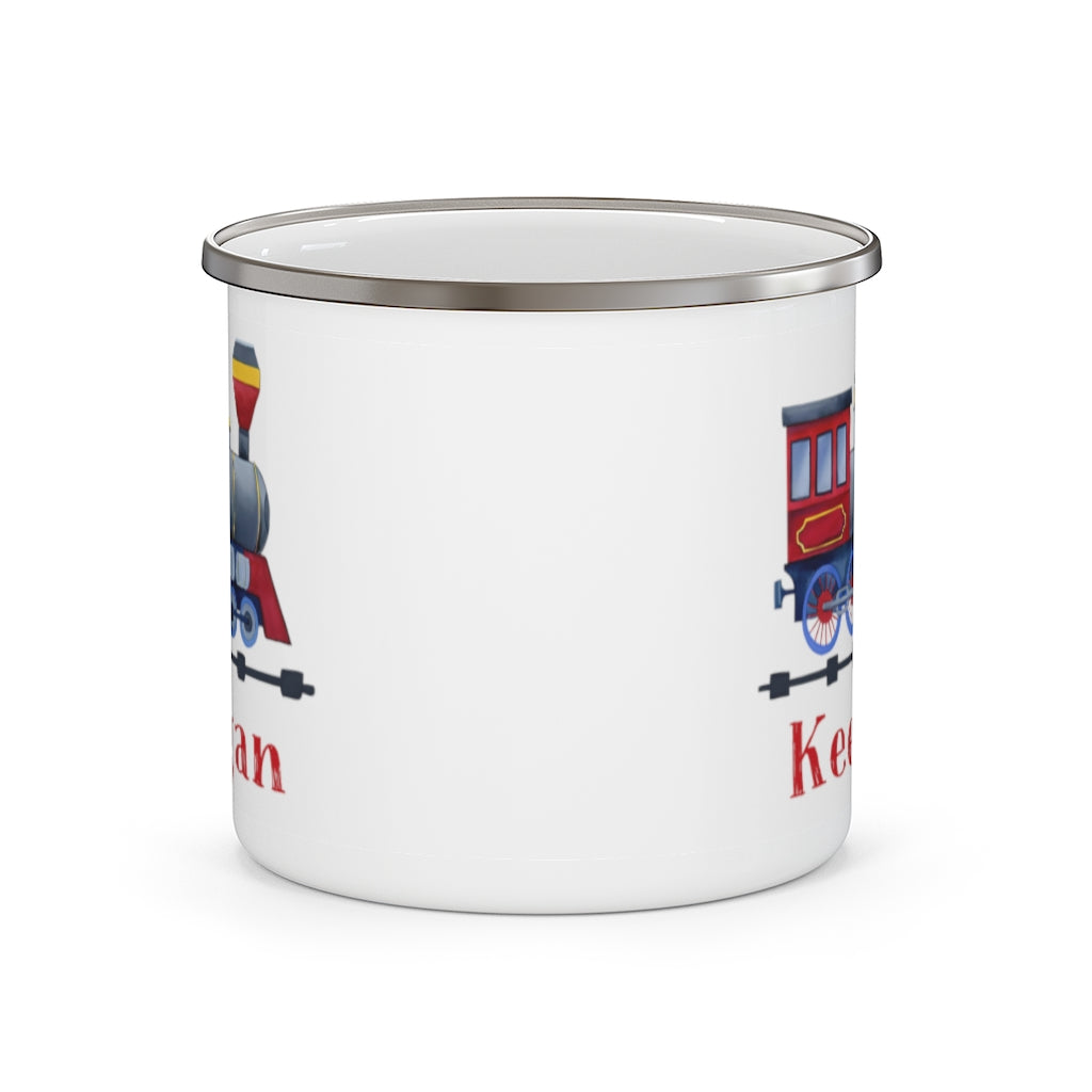 Custom Name Train Enamel Campfire Mug I