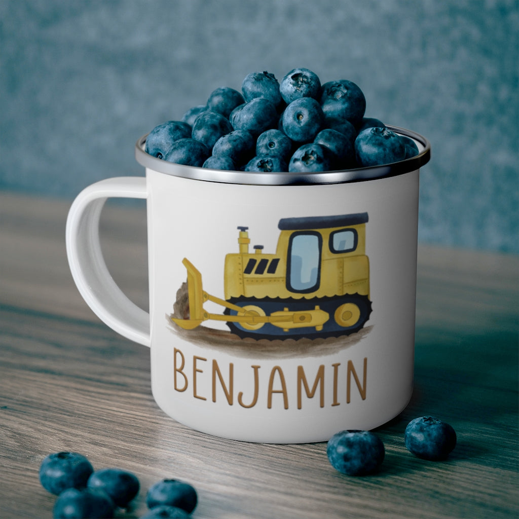 Custom Name Truck Children's Enamel Campfire Mug VII