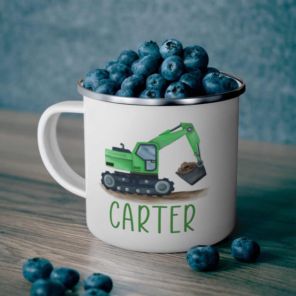 Custom Name Truck Children's Enamel Campfire Mug IV