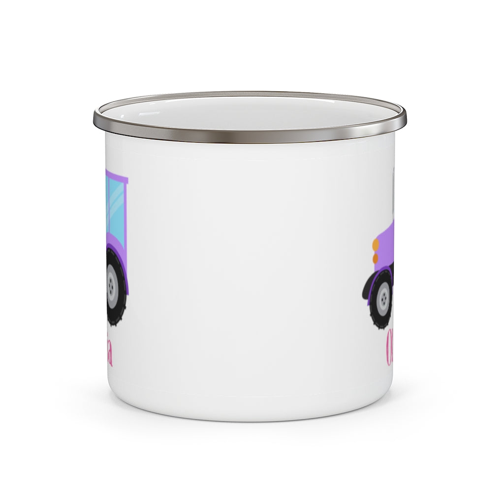 Custom Name Truck Children's Enamel Campfire Mug XI