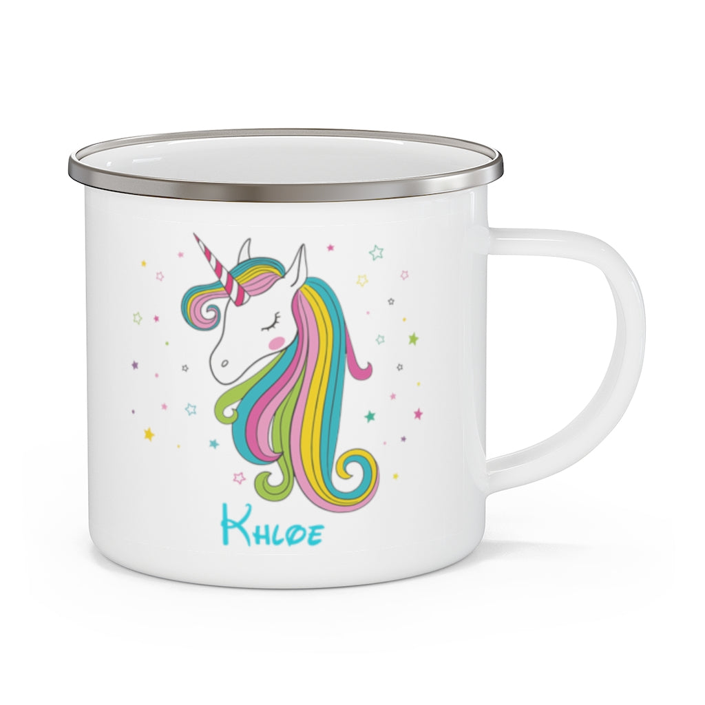 Custom Name Unicorn Enamel Campfire Mug Ⅶ