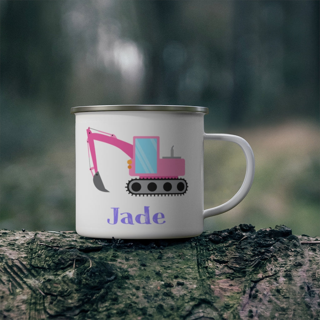 Custom Name Truck Children's Enamel Campfire Mug XII