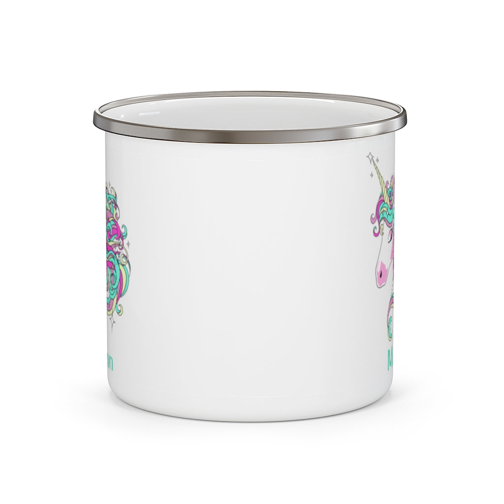 Custom Name Unicorn Enamel Campfire Mug IX