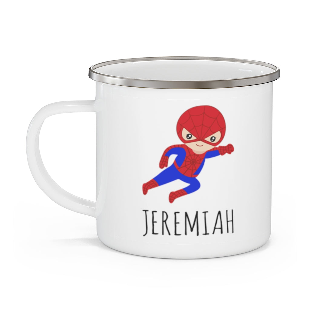 Personalized Name Hero Kid's Enamel Campfire Mug -Made in USA