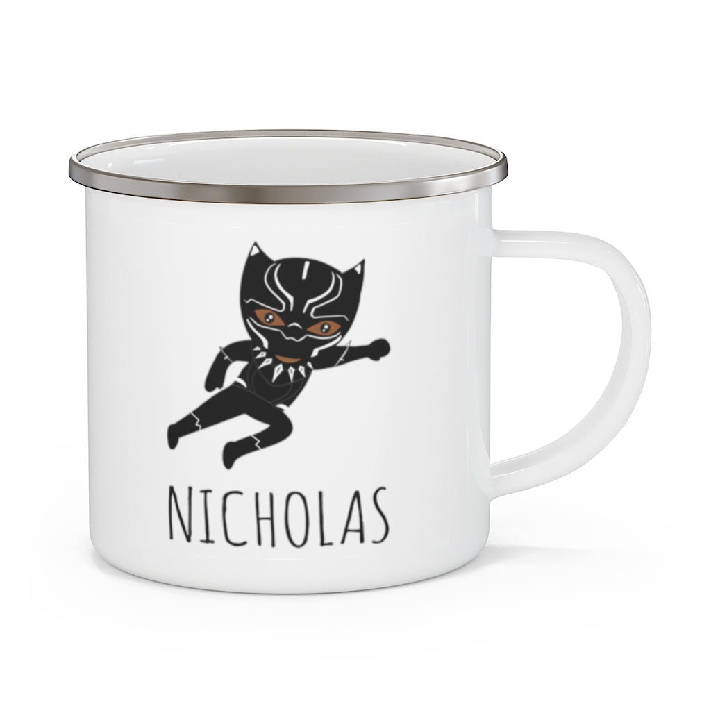 Personalized Name Hero Kid's Enamel Campfire Mug -Made in USA