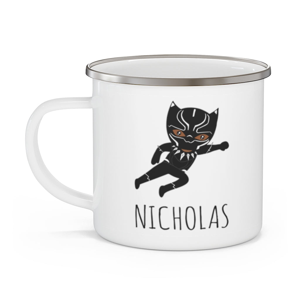 Personalized Name Hero Kid's Enamel Campfire Mug -Made in USA