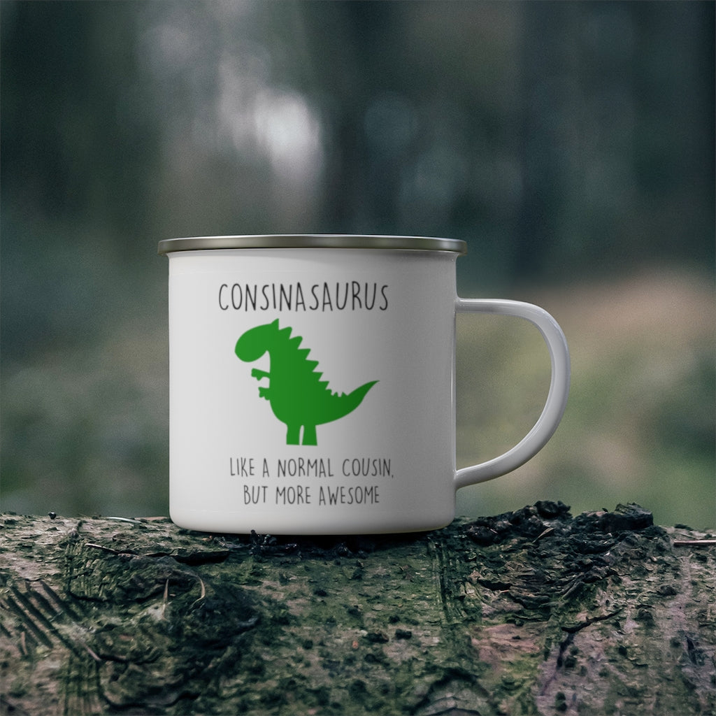 Custom Name Dinosaur Children's Enamel Campfire Mug - Made in USA