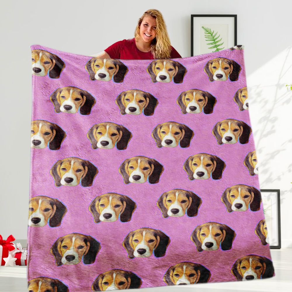 Custom Pet&Human Face Blanket, New Christmas Gift!