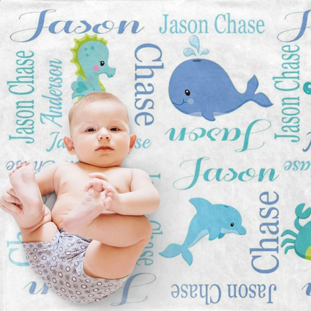 Custom Name Baby Boy and Girl Blanket