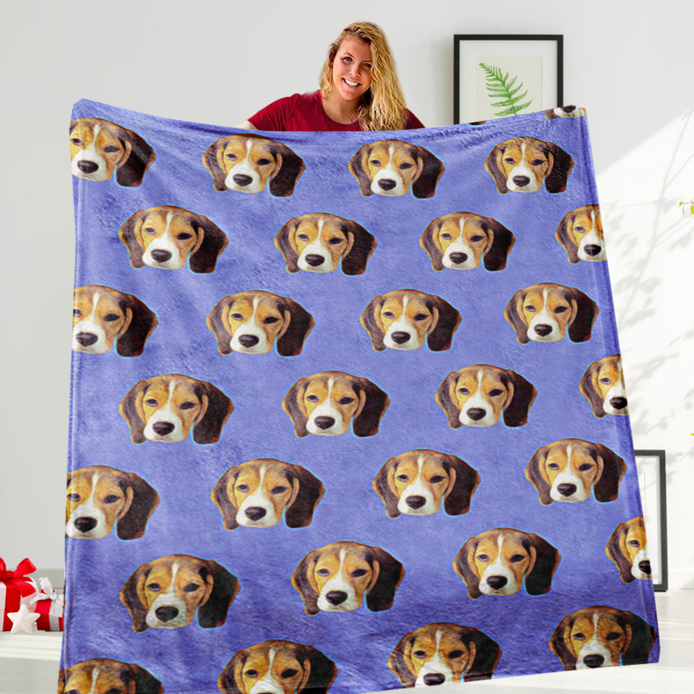 Custom Pet&Human Face Blanket, New Christmas Gift!