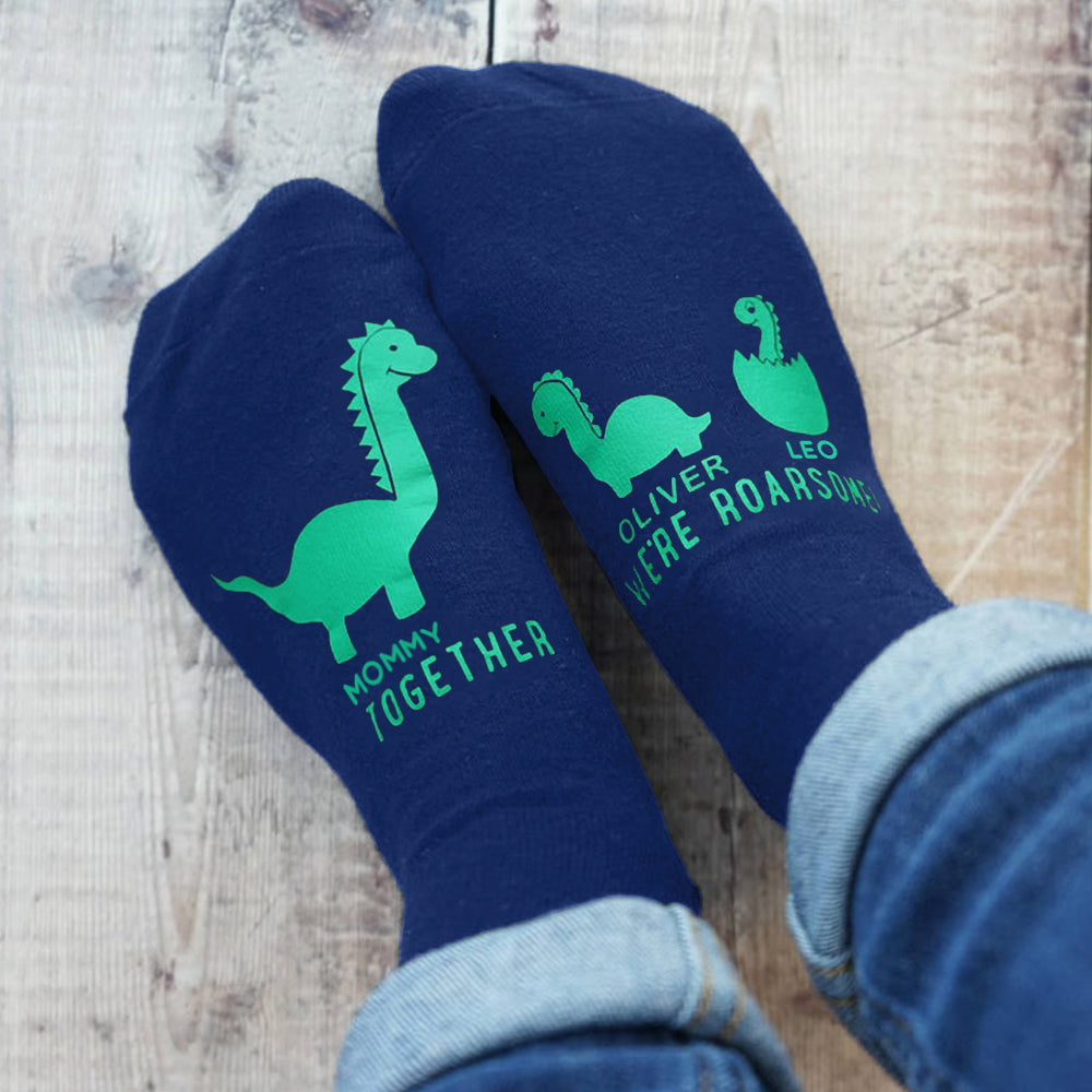 Personalized Mummy and Me Dinosaur Women’s Socks II