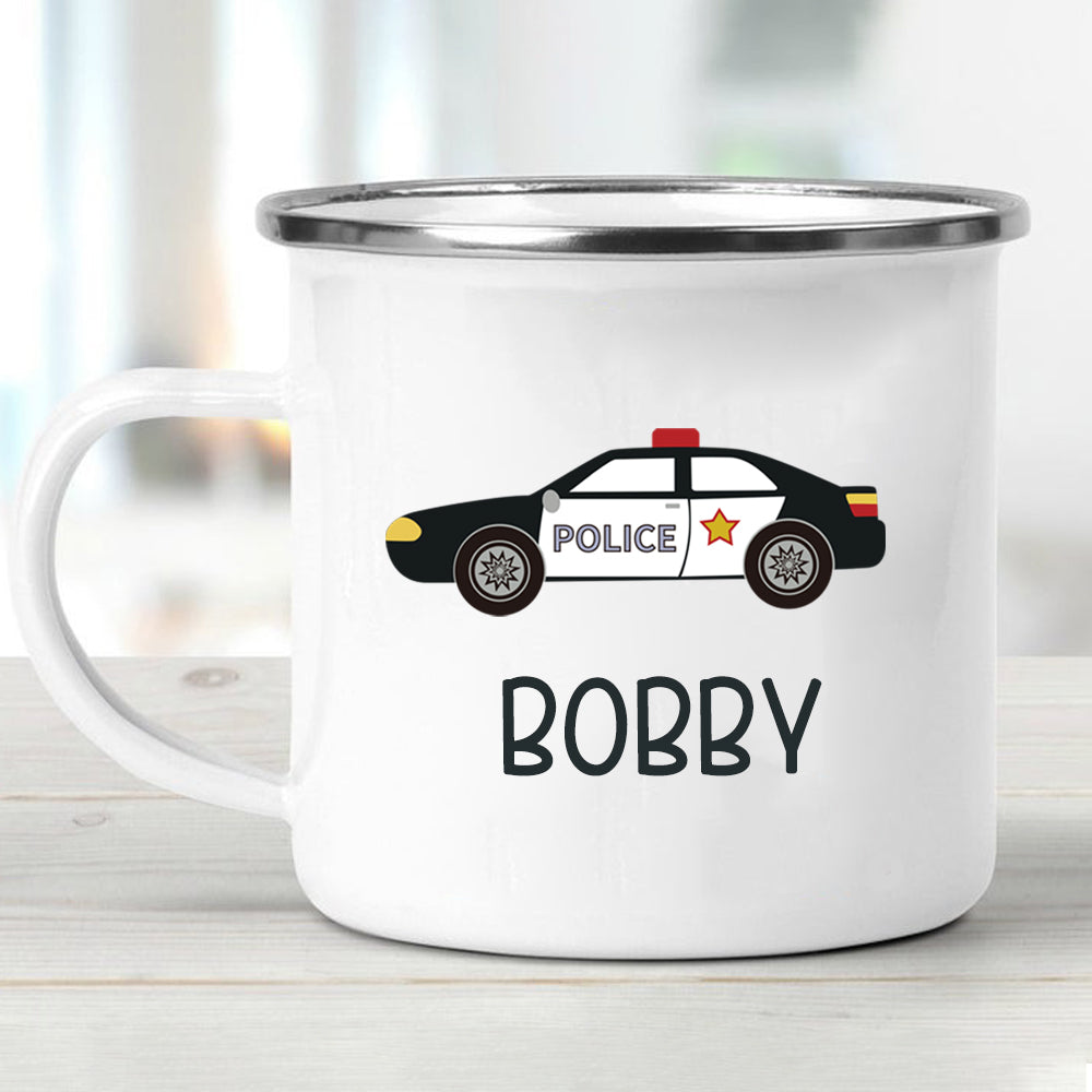 Custom Name Truck Children's Enamel Campfire Mug XX