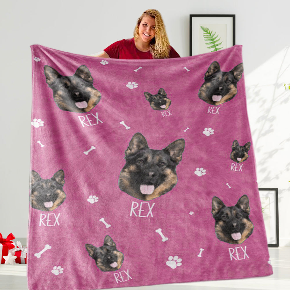 Custom Pet Name&Photo Blanket, New Christmas Gift!