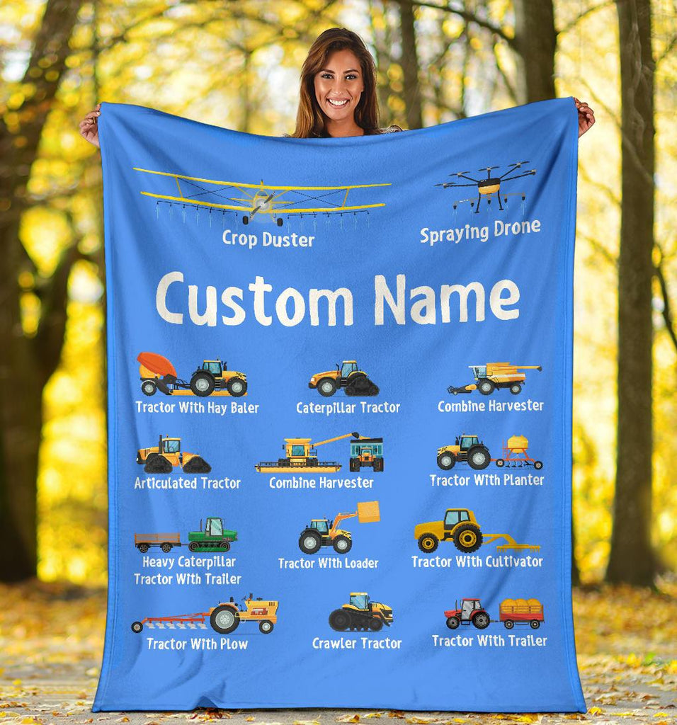 Custom Name Fleece Cartoon Blanket I23 - Construction