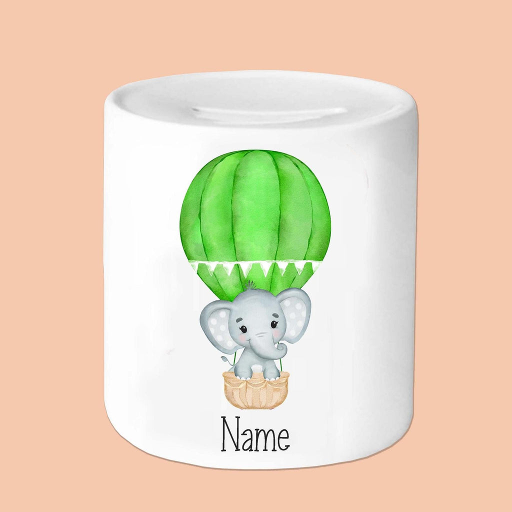 Personalized Elephant Money Box I02 - Air Balloon