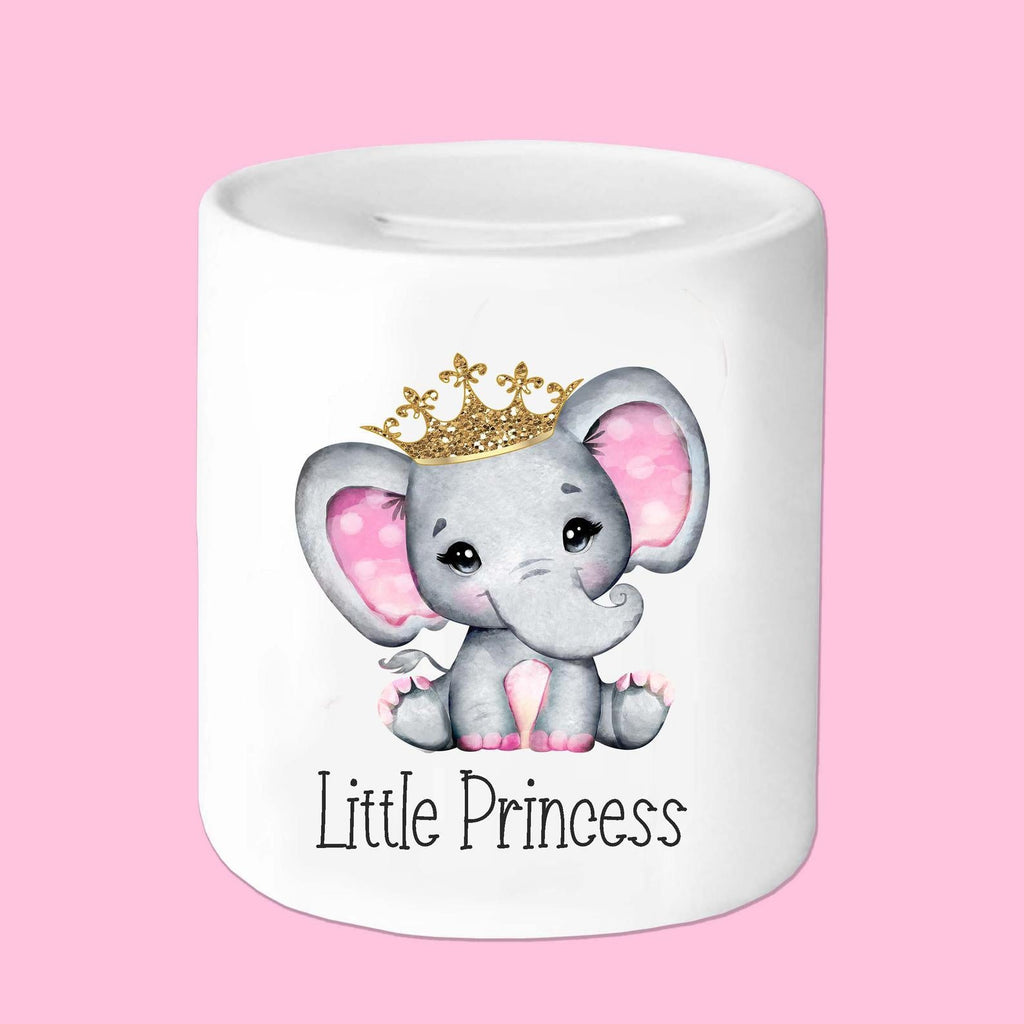 Personalized Elephant Money Box I06 - Princess