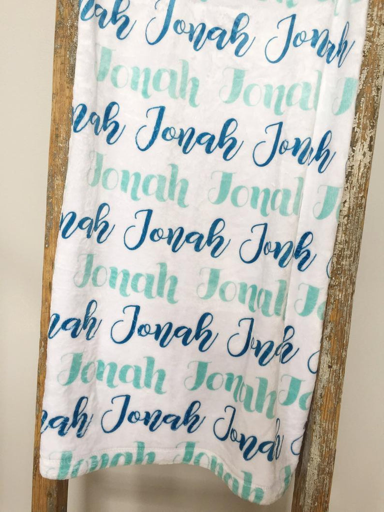Personalized Cozy Monogram Name Plush Fleece Blanket（Two Font）